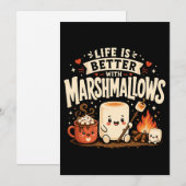 Das Leben ist besser mit Marshmallows Einladung (Vorne/Hinten)