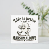 Das Leben ist besser mit Marshmallows Einladung (Stehend Vorderseite)