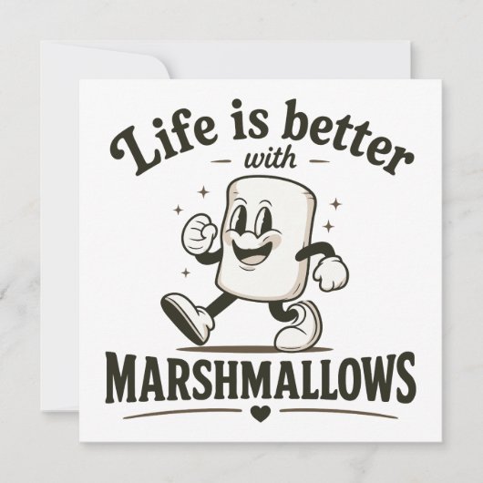 Das Leben ist besser mit Marshmallows Einladung (Vorderseite)