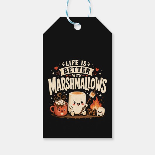 Das Leben ist besser mit Marshmallows Geschenkanhänger (Vorderseite)