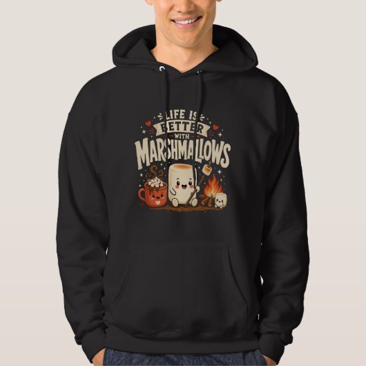 Das Leben ist besser mit Marshmallows Hoodie (Vorderseite)