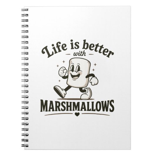 Das Leben ist besser mit Marshmallows Notizblock (Vorderseite)