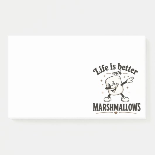 Das Leben ist besser mit Marshmallows Post-it Klebezettel (Vorderseite)