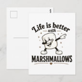 Das Leben ist besser mit Marshmallows Postkarte (Vorne/Hinten)