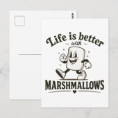 Das Leben ist besser mit Marshmallows Postkarte (Vorne/Hinten)