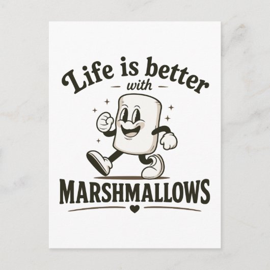 Das Leben ist besser mit Marshmallows Postkarte (Vorderseite)