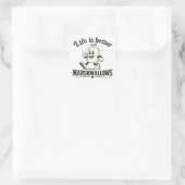 Das Leben ist besser mit Marshmallows Quadratischer Aufkleber (Tasche)