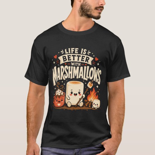 Das Leben ist besser mit Marshmallows T-Shirt (Vorderseite)
