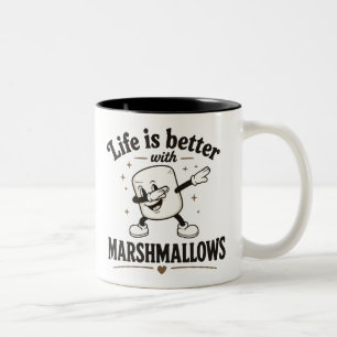 Das Leben ist besser mit Marshmallows Zweifarbige Tasse