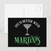 Das Leben ist besser mit Martinis Postkarte (Vorne/Hinten)
