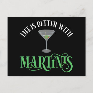 Das Leben ist besser mit Martinis Postkarte