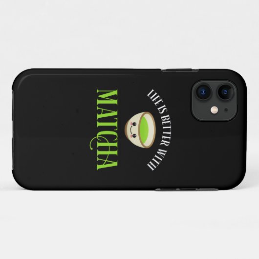 Das Leben ist besser mit Matcha Case-Mate iPhone Hülle (Rückseite (Horizontal))