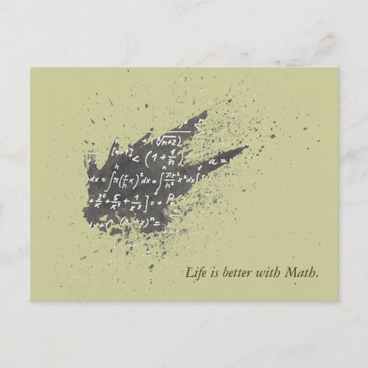 Das Leben ist besser mit Mathematik Postkarte (Vorderseite)