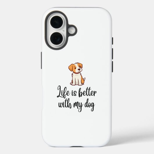 Das Leben ist besser mit meinem Hund - iPhone 16 F Case-Mate iPhone Hülle (Rückseite)