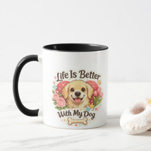 Das Leben ist besser mit meinem Hund Süßer Golden Tasse