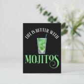 Das Leben ist besser mit Mojitos Postkarte (Stehend Vorderseite)
