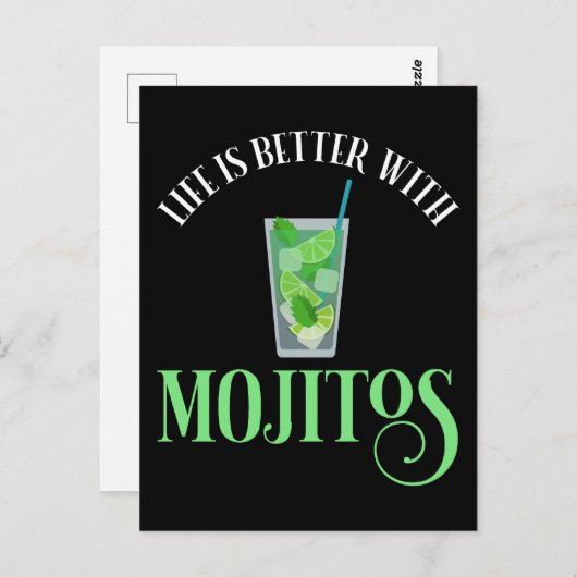 Das Leben ist besser mit Mojitos Postkarte (Vorne/Hinten)