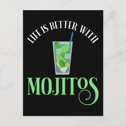 Das Leben ist besser mit Mojitos Postkarte (Vorderseite)