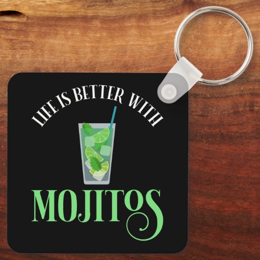 Das Leben ist besser mit Mojitos Schlüsselanhänger (Rückseite)