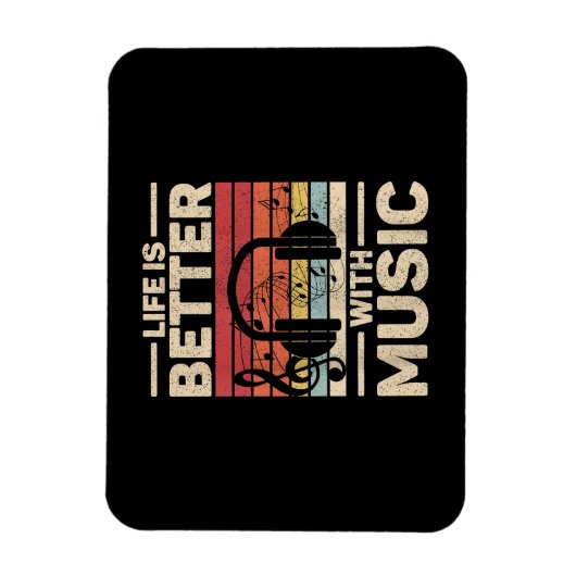 Das Leben ist besser mit Musik Liebhaber Musiker O Magnet (Vertikal)