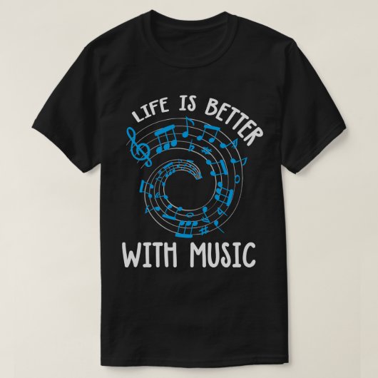 Das Leben ist besser mit Musik T-Shirt (Design vorne)