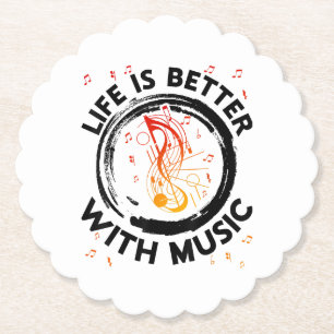 Das Leben ist besser mit Musiknoten Musician Music Untersetzer