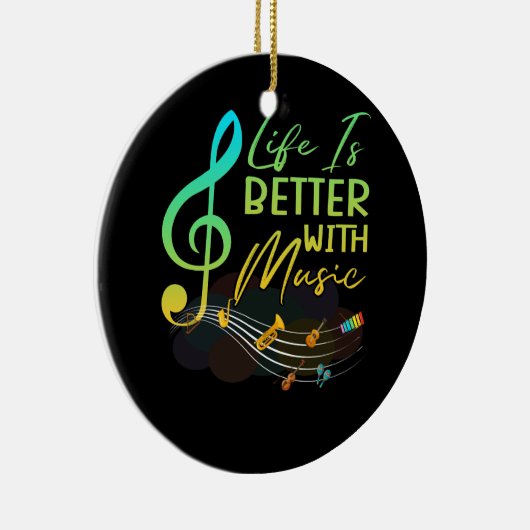 Das Leben ist besser mit Musiktheorie Musikerlehre Keramik Ornament (Rechts)