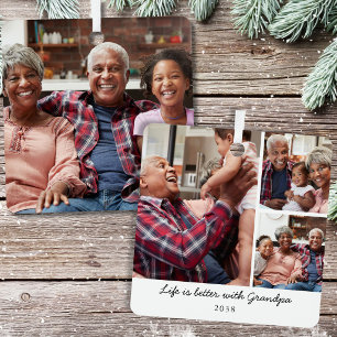 Das Leben ist besser mit Opa Weihnachtsfoto Ornament Aus Metall