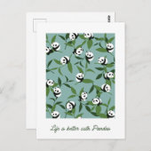 Das Leben ist besser mit Panda Postkarte (Vorne/Hinten)