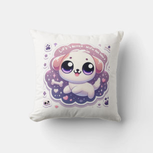 Das Leben ist besser mit Paw - Kawaii Welpen Lover Kissen