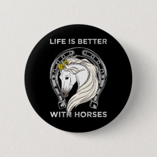 Das Leben ist besser mit Pferden, die ich Reitfreu Button