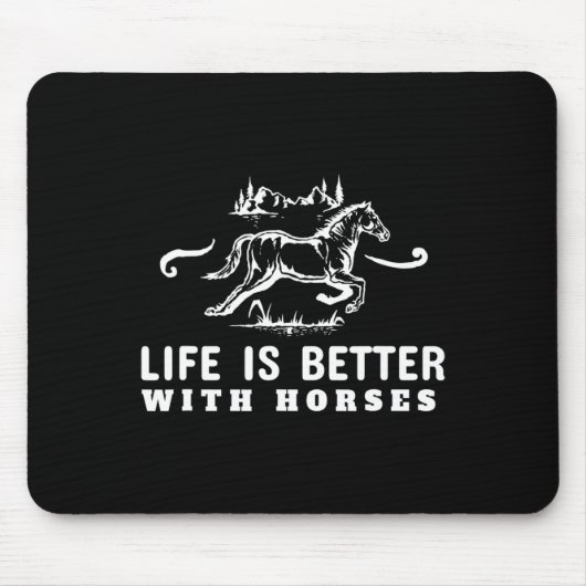Das Leben ist besser mit Pferden, die Niedlich rei Mousepad (Vorne)