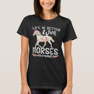 Das Leben ist besser mit Pferden Farm Bauer Girls T-Shirt
