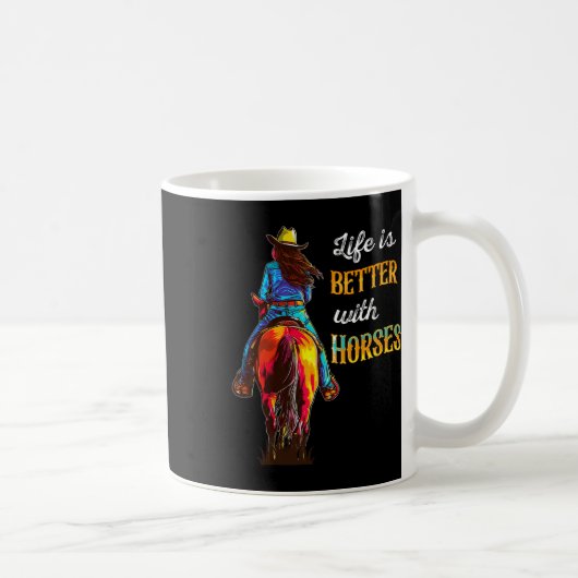 Das Leben ist besser mit Pferden Reitmädchen Kaffeetasse (Rechts)