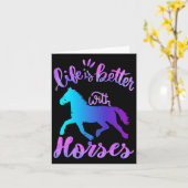 Das Leben ist besser mit Pferderücken, die lange z Karte (Gelbe Blume)