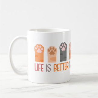 Das Leben ist besser mit Pfoten Kaffeetasse