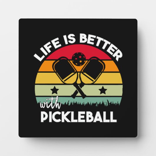 Das Leben ist besser mit Pickleball Fotoplatte (Vorderseite)
