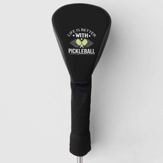 Das Leben ist besser mit Pickleball Golf Headcover (Vorderseite)