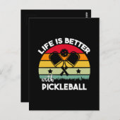 Das Leben ist besser mit Pickleball Postkarte (Vorne/Hinten)