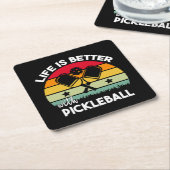 Das Leben ist besser mit Pickleball Rechteckiger Pappuntersetzer (angewinkelt)