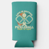 Das Leben ist besser mit Pickleball Retro-Grafik Selters Dosenkühler (Rückseite)