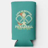 Das Leben ist besser mit Pickleball Retro-Grafik Selters Dosenkühler (Vorderseite)