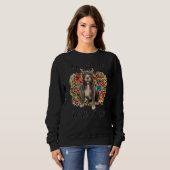Das Leben ist besser mit Pittie Blumenleopard Pitb Sweatshirt (Vorne ganz)