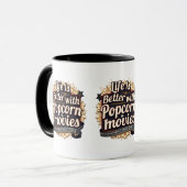 Das Leben ist besser mit Popcorn & Movies Retro-De Tasse (Vorderseite Links)