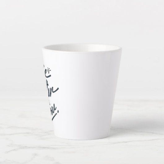 Das Leben ist besser mit Schnee. Milchtasse (Vorderseite)