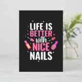 Das Leben ist besser mit schönen Nägeln Einladung (Stehend Vorderseite)