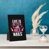 Das Leben ist besser mit schönen Nägeln Fotoplatte (Seite)
