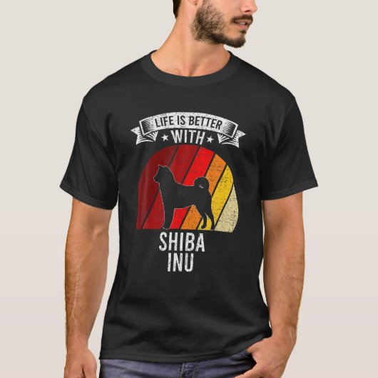 Das Leben ist besser mit Shiba Inu Dog Liebhabern T-Shirt (Vorderseite)