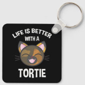 Das Leben ist besser mit Tortie Schlüsselanhänger (Rückseite)