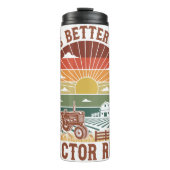 Das Leben ist besser mit Traktorfahrten Thermosbecher (Vorderseite)